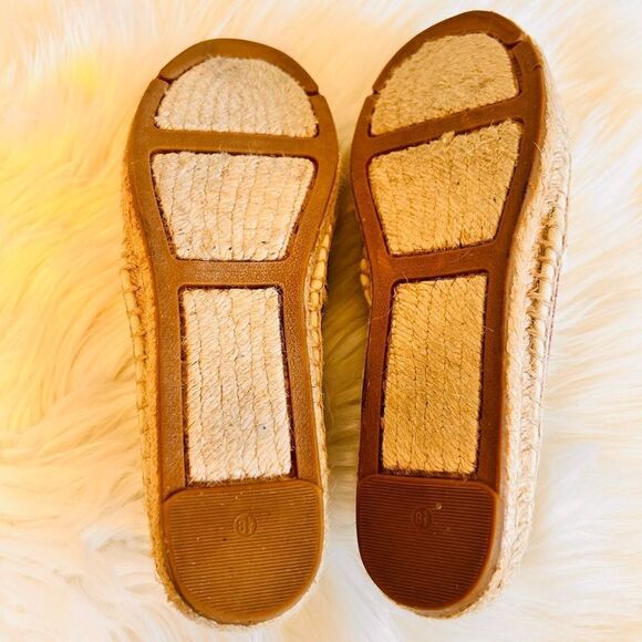 Tory Burch Striped Ivory, Plum, Tan Elastic Espadrilles Flats! ❤️ - Picture 8 of 9